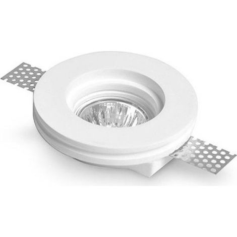 Portafaretto in gesso a scomparsa quadrato lato 9,3cm per lampadine led gu10 kit 5 pezzi (1/2)