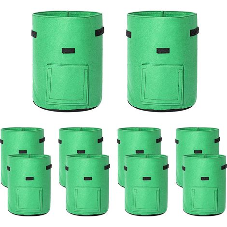 Hengda Borsa per piante. borsa per piante con manici. borsa per fiori da giardino riutilizzabile da 10 pezzi da 7 galloni (1/5)
