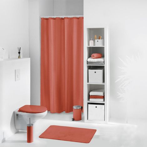 Rideau de Douche "Quartz" 180x200cm Terracotta (1/4)