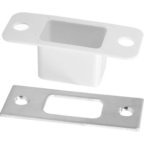 2 Ensembles Plaque de Gâche en Acier Inoxydable  Plaque de Renfort de Porte pour Serrure et Pêne Dormant  Gâche de Sécurité Durable pour Portes en Bois et Intérieures (1/5)