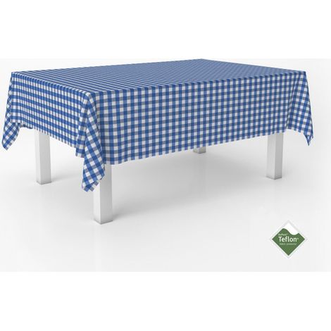 Nappe Vichy Carreaux Moyens rectangulaire 250x140 Bleu Roi (1/5)