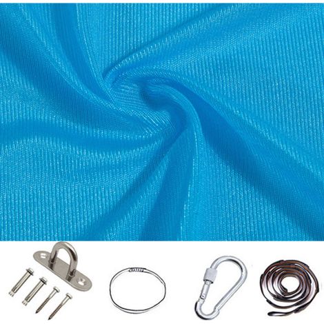 Balançoire de thérapie sensorielle pour enfants, intérieur-extérieur 360 ° Hamac pour enfants balançoire élastique thérapie étreinte chaise suspendue 280150CM (bleu ciel)Accessoires inclus (1/3)