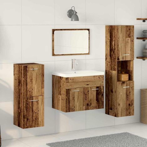 Set di mobili per il bagno 5 pz Marrone 60 x 38,5 x 46 cm vidaXL (1/5)