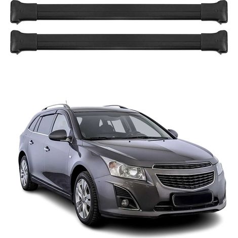 OMAC Aluminium Dachträger Querträger für Chevrolet Cruze Kombi 2011-2016 – Max. 75 kg – 2 Stangen Schwarz (1/5)