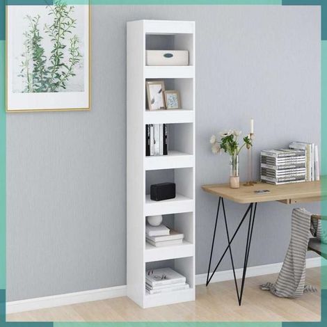 811637 Bibliothèque/Séparateur de pièce Blanc 40x30x198 cm (1/5)