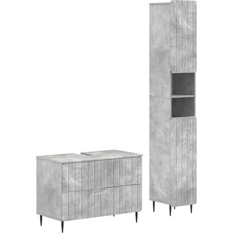 2 Piece Bathroom Cabinet Set ZWOLLE Concrete Grey vidaXL (1/5)