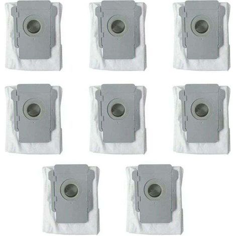 Lot de 8 Sacs jetables Sacs À Poussière de Rechange pour Aspirateur iRobot Roomba i7 i7+ / i7 Plus E5 E6 E7 S9 S9 Robot Base Autonettoyante, Kit d'accessoires de Sacs d'élimination de la Saleté (1/4)