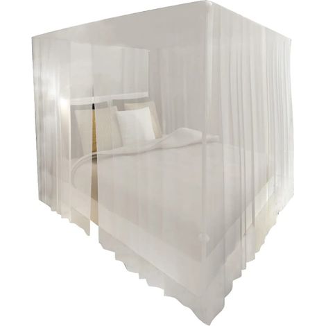 vidaXL Mosquitera para cama cuadrada 3 aberturas 2 unidades (1/2)