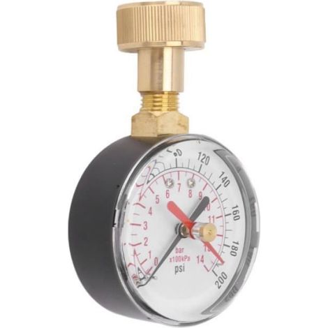 Manomètre - Pression Eau - 0 À 200 Psi - Filetage Femelle 3/4 - Acier Inoxydable - 1 Pièce (1/4)