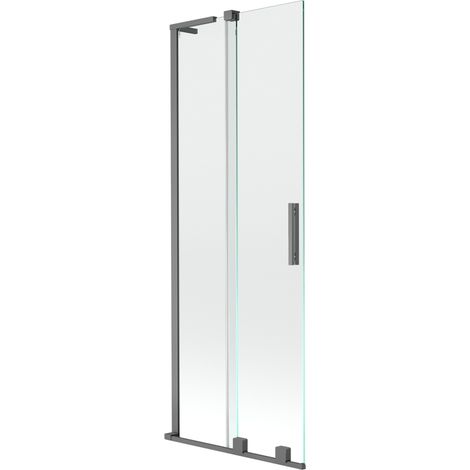 Mexen Velar L pare-douche de bain coulissant à 2 volets 75 x 150 cm, transparent, métal gun - 896-075-003-01-95 (1/2)
