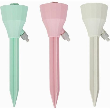 BRAVIX Lot de 9 systèmes d'arrosage automatique pour plantes en pot, arrosage des fleurs, système d'arrosage réglable pour fleurs ou légumes ,Vert 3pcs, Rose 3pcs, Blanc 3pcs,518cm (1/5)