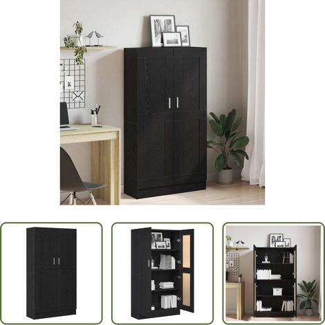 vidaXL Étagères en bois - Bibliothèque Chêne noir 82,5 x 30,5 x 150 cm Bois d'ingénierie (1/5)