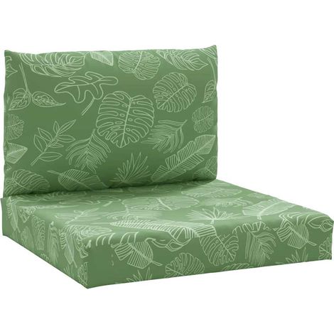Maison Exclusive - Palettenkissen 2 Stk. Blattmuster Oxford-Geweb