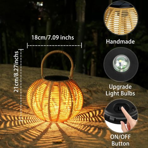 Lampe Solaire Exterieur, 2 Lanterne Solaire Exterieur Étanche IP65 Suspension Luminaire, Décoration Jardin, Adaptée aux Balcons Terrasse Cours et Camping Fête, Cadeaux Jardinage (1/4)