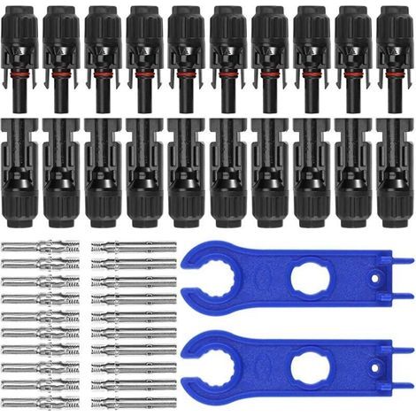 10 Paires MC4 Connecteur Solaire Photovoltaïque,Connecteur PV Mâle/Fem, Double Anneaux Joint étanche, pour Photovoltaïque Panneau Solaire Cable Accessoires (1/4)