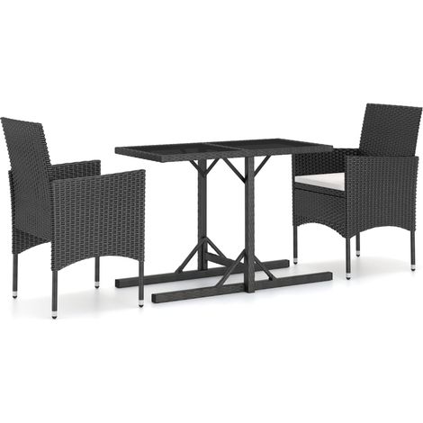 Maison Exclusive - Set Mobili da Pranzo per Giardino 3 pz Nero