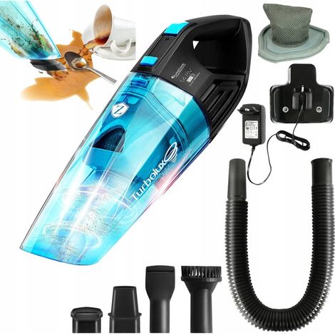 Potente aspiradora de mano para coche con función de lavado, succión de agua de 8 kPa y 120 W.