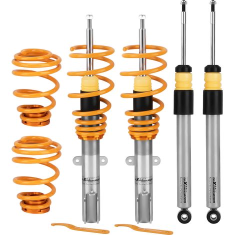 Maxpeedingrods – Kit suspension combiné filetée réglable pour Renault Clio 3 MK3 2005-2012 – 2 amortisseurs avant + 2 arrière – Abaissement 0-60mm (1/5)