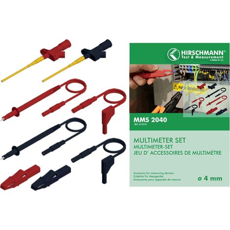 SKS Hirschmann MMS 2040 Sicherheits-Messleitungs-Set Lamellenstecker 4 mm Lamellenstecker 4 mm, Prüf
