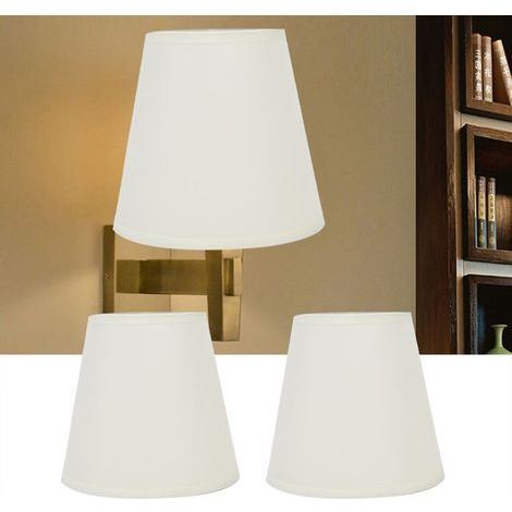 2pcs Abat-jour tissu – PT07 – Clip-on E14 – Lumière douce – Blanc