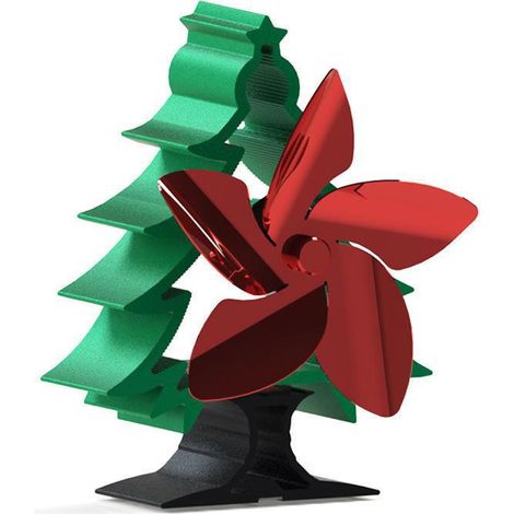 Fireplace fan - Christmas gift, 5-leaf fir tree style (1/3)