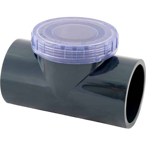 Clapet à battant en ''T'' à bouchon transparent Unité   63mm