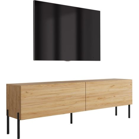 Mobile TV piedini dritti neri, Rovere Craft, 170 x 32 x 52 cm (1/5)