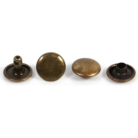 100 Sets 8 x 10 mm Doppelkopfnieten Metall Leder Handwerk Reparaturen Nieten Spike Dekoration (Bronze) (1/2)
