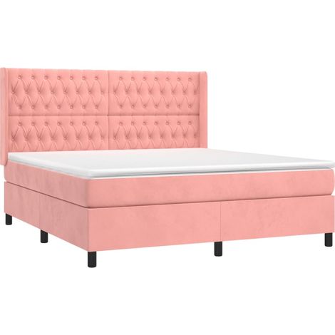 Boxspringbett mit Matratze Rosa 180x200 cm Samt vidaXL (1/4)