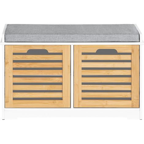 SoBuy Panca Scarpiera da Ingresso con seduta Panca Contenitore L71xP35xA43 cm naturale FSR23-II-WN (1/5)