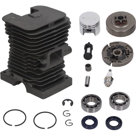 Kit chaîne tronçonneuse 3/8" 6 dents, cylindre 38mm, bougie, filtre à air, roulements pour STIHL MS180 MS170 (1/5)
