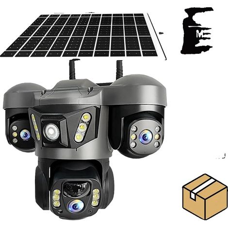 Filiyano-Caméra solaire, trois objectifs, connexion 4G, carte mémoire 128 Go, USB-C, PAL-A