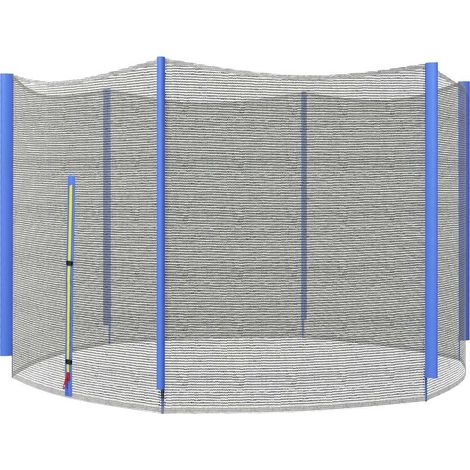 Filet de remplacement pour trampoline, filet de sécurité avec 1 porte zipée pour trampoline Ø 244 cm et 6 poteaux (1/5)