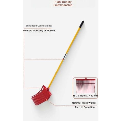 râteau jardin Fourche à fumier long manche détachable et de en plastique avec brosse pour chevaux (1/5)