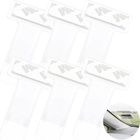 Portaboletos de estacionamiento, 6 unidades, portaboletos transparentes para parabrisas de coche, clips autoadhesivos para boletos de estacionamiento, permisos de estacionamiento para residentes, perm (1/5)