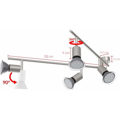 Ceiling light with 4 rotatable led lamps 300 lumen each (1/5)