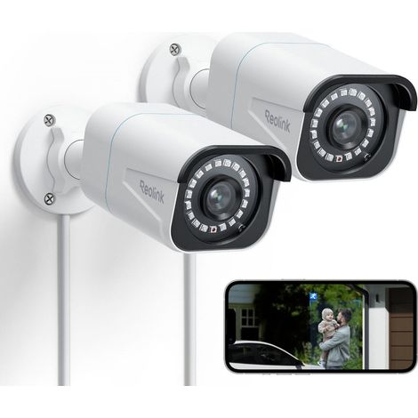 Reolink – Caméra de surveillance PoE 4K 8MP – Détection intelligente personne/véhicule – Vision nocturne 30m – Étanchéité IP66 – Installation rapide