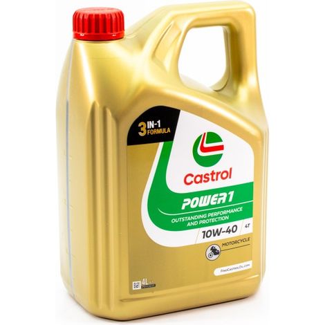 Castrol Power 1 10W-40 4L — Huile Moteur Semi-Synthétique Moto