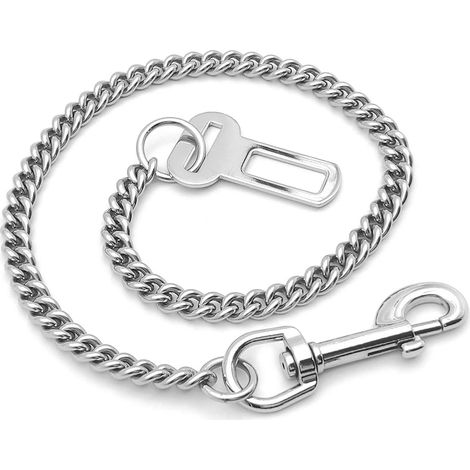 Ceinture de sécurité en chaîne en Acier Inoxydable 304, Convient aux Chats, Chiens et Autres Animaux de Compagnie, 60 cm, fabriquée en Acier Inoxydable 304 (1/5)
