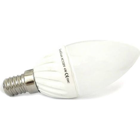 Lampada A Goccia Led E14 Candela Oliva 4W=45W 220V Bianco Neutro 4000K Base Ceramica