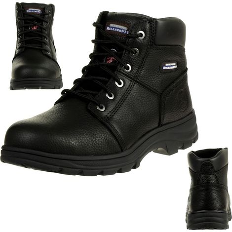 Skechers Workshire, Stivali per lavori industriali Uomo, Black Embossed Leather, 47.5 EU (1/4)