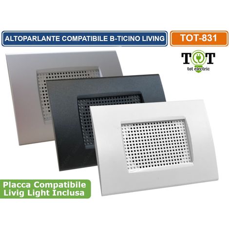 Diffusore audio sonoro incasso per scatola 503 altoparlante living light LN4703 Nero