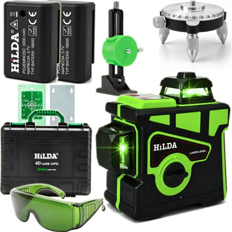Hilda 3D PRO 360 Laser-Nivelliergerät, Kreuzlinienlaser, grün (1/5)