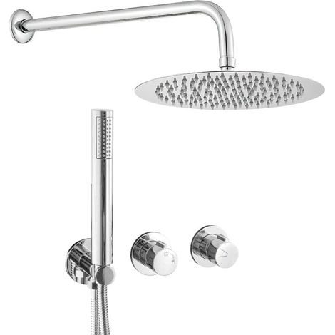 Conjunto de ducha empotrada a pared monomando GRAMOLA cromado Ø 20cm (1/2)