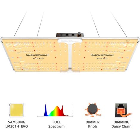 Spider Farmer SF2000EVO LED Grow Light Samsung LM301H EVO Plantes d'intérieur Veg Flower