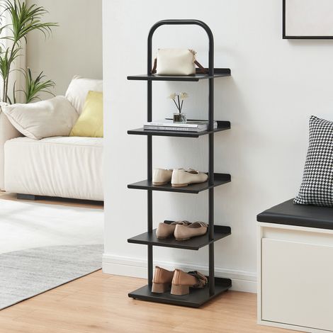 Scaffale Portascarpe Poytya Scarpiera a 5 Livelli 119 x 34 x 32 cm - Nero [en.casa]