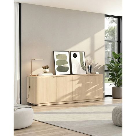 Buffet/bahut contemporain 230 cm chêne clair Adria (1/4)