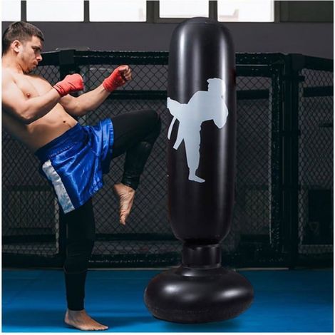 Sac De Frappe - 160 Cm - Gonflable - Support Base Remplissable - Pour Entrainement Karate Et Boxe - 1 Unite (1/5)