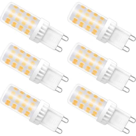 [RM]Ampoule LED G9 à intensité variable, 4 W équivalent à 40 W halogène, 480 lm, blanc chaud 3000 K, culot G9 standard, angle de diffusion de 360°, lot de 6 (1/5)