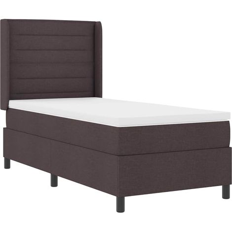 Maison Exclusive - LED Boxspringbett mit Matratze Dunkelbraun 100